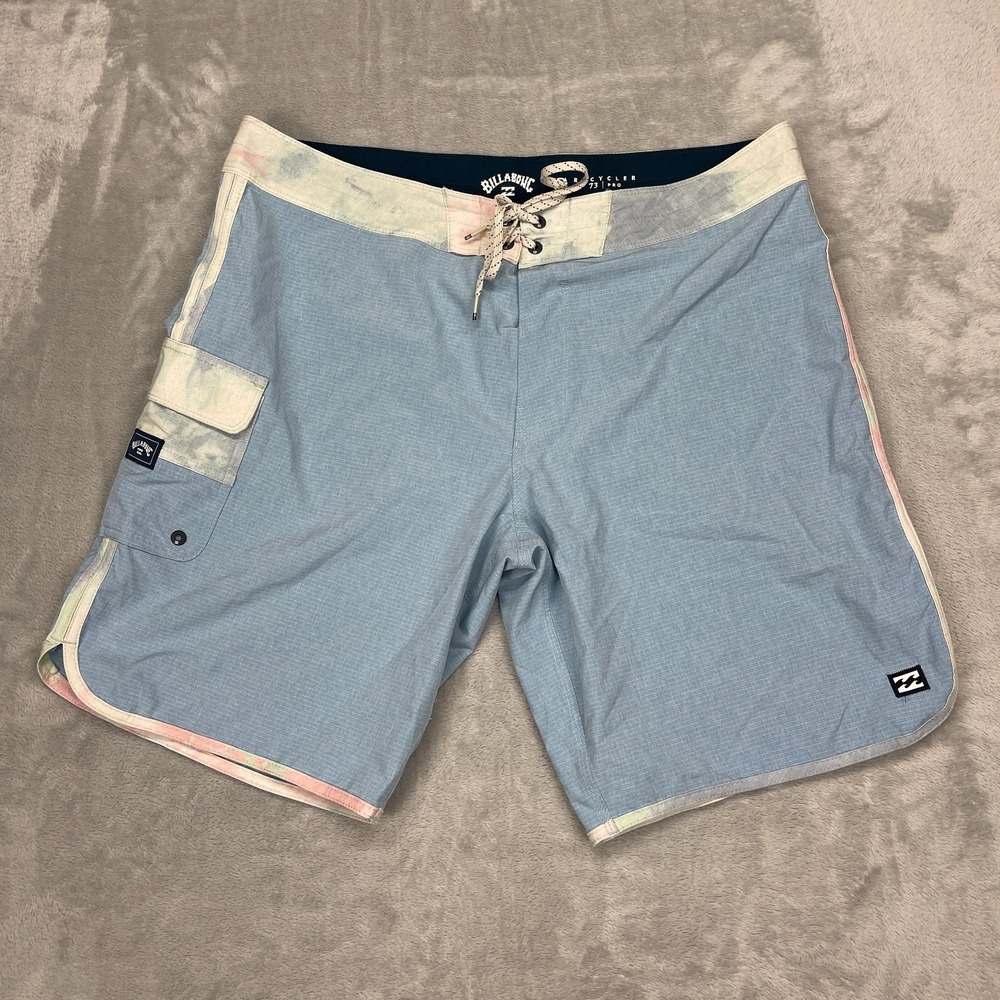 Billabong Shorts Mens 36 Blue Recycler 73 Pro Board Stretch Surfing Water Polo
